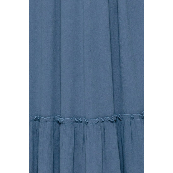 Shirred neck long dress
