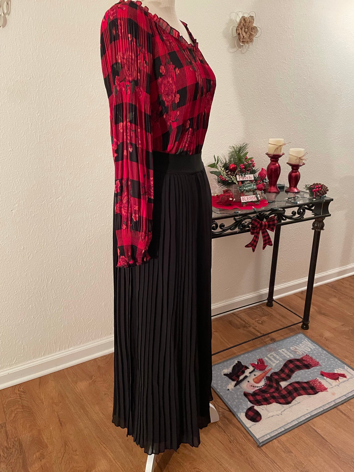 High or low waist pleated long skirt