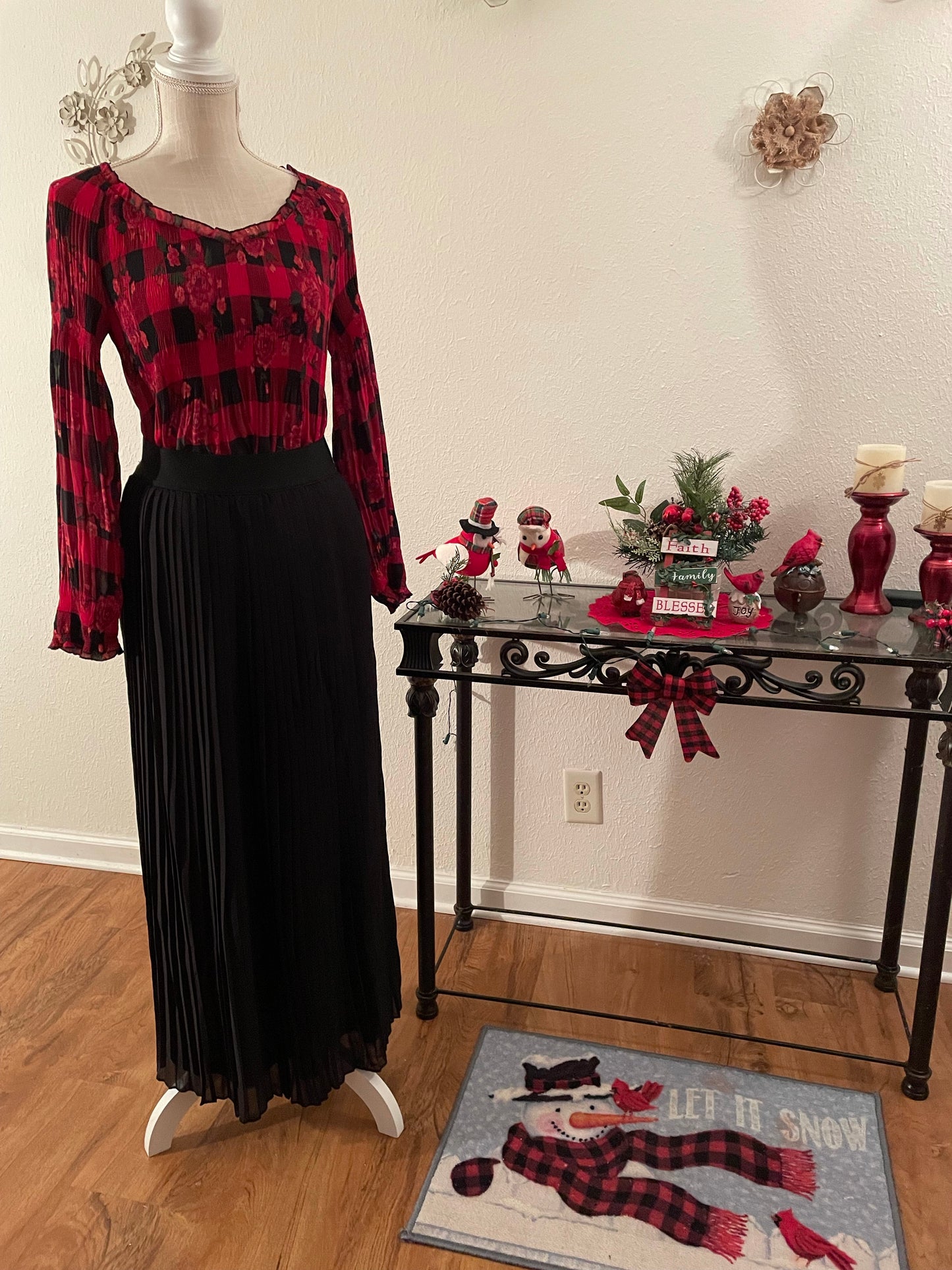 High or low waist pleated long skirt