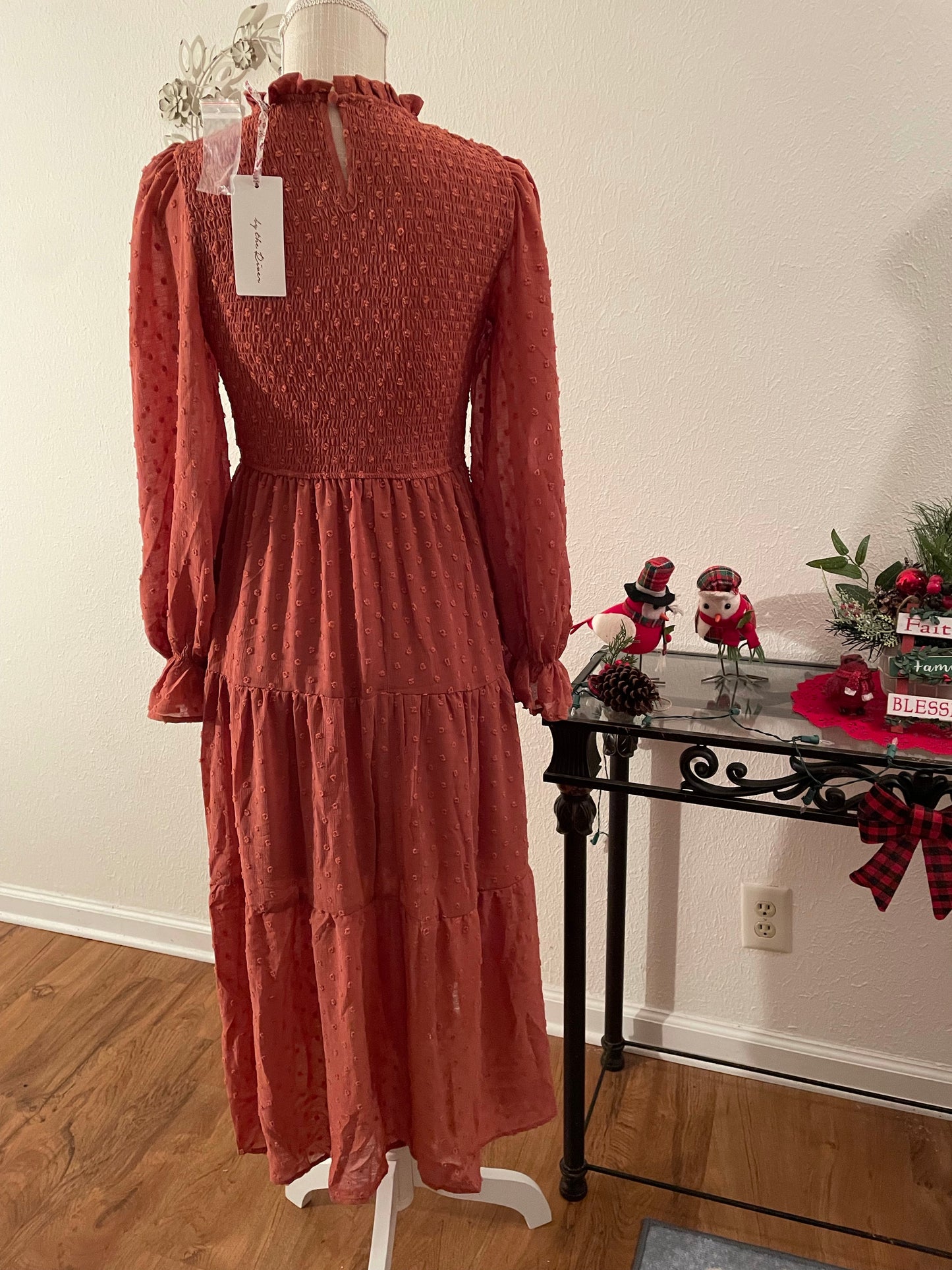 Smocked clip dot dress