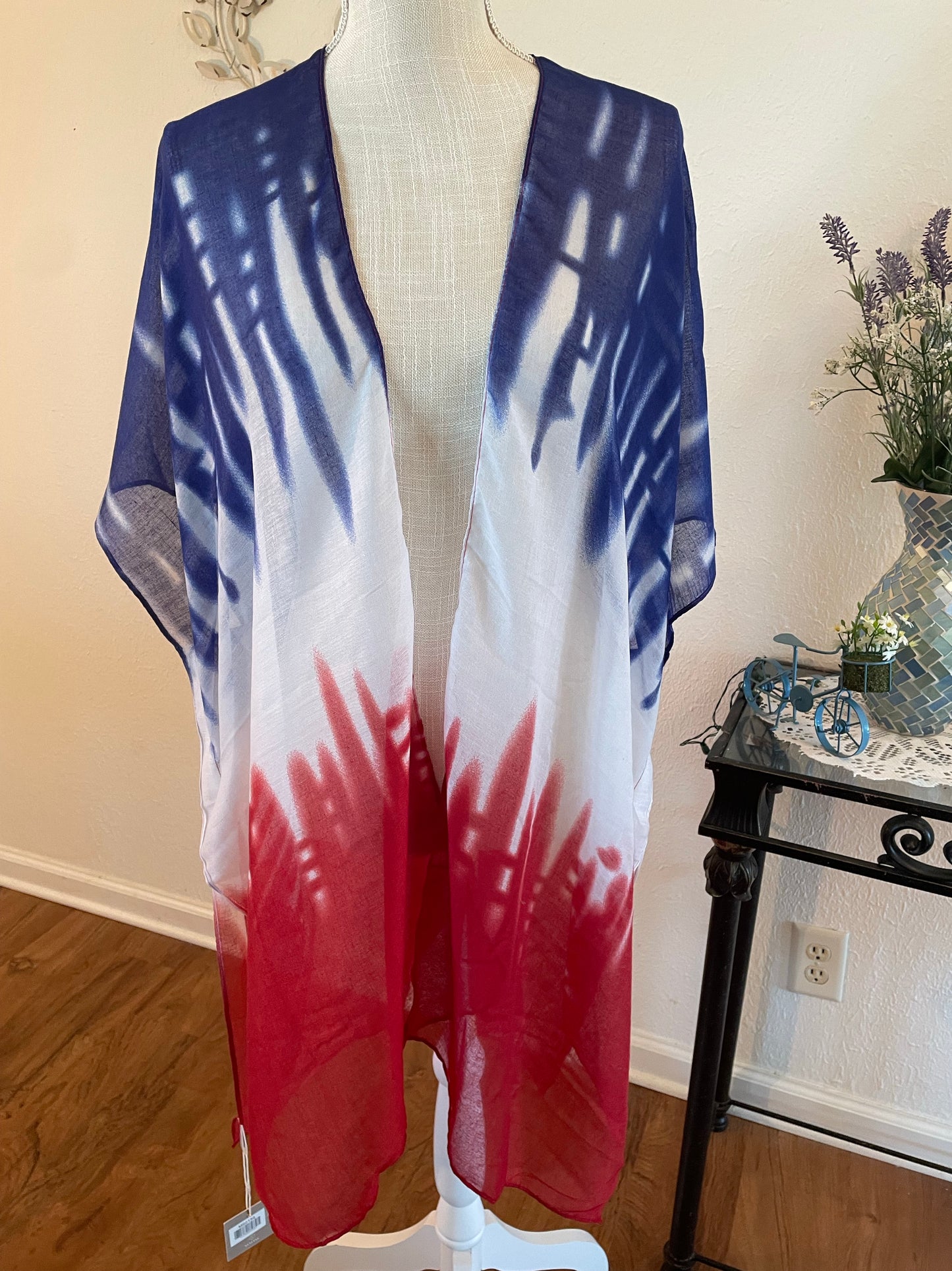 Tie Dye American Flag Kimono