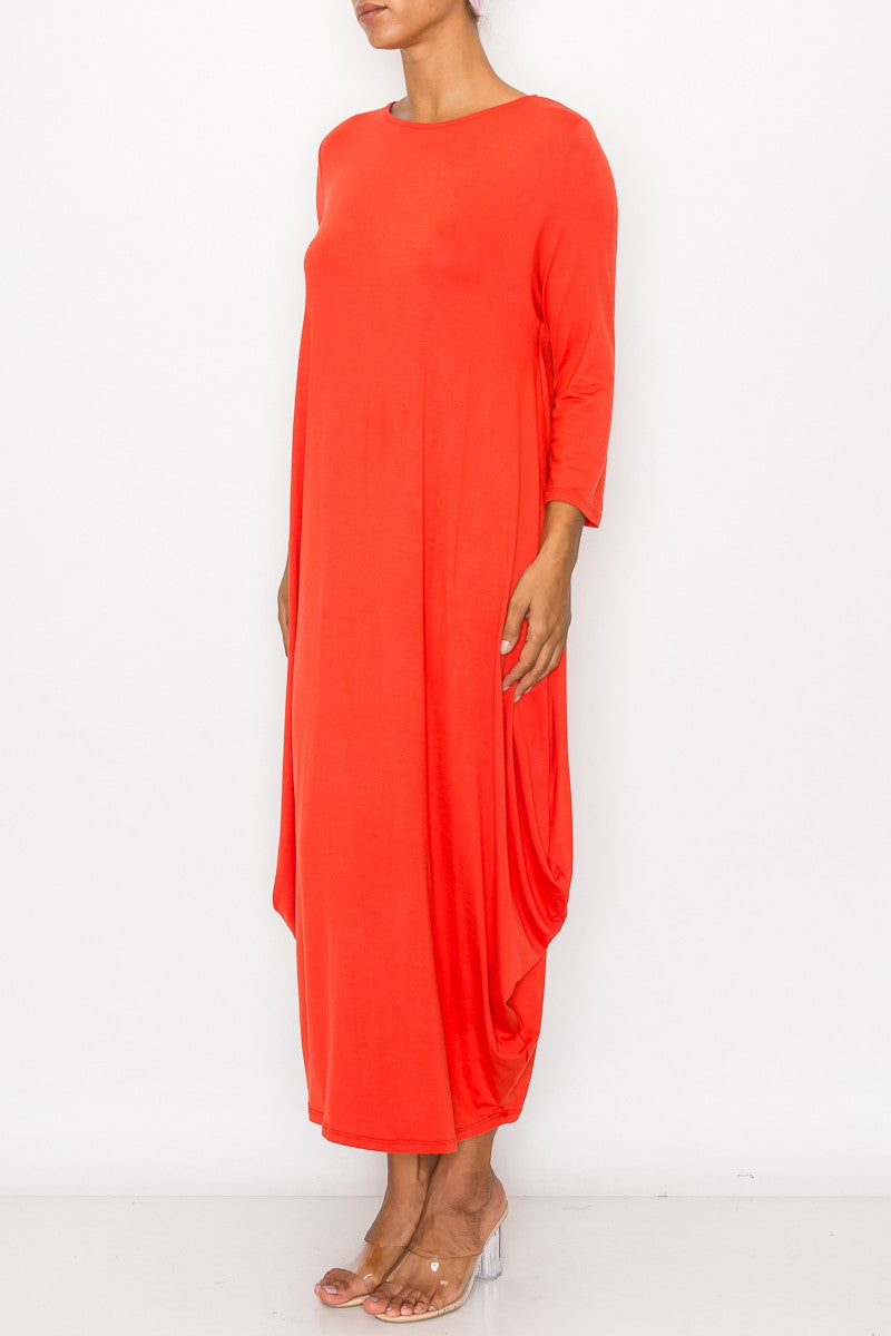 Red-orange Bubble Dress