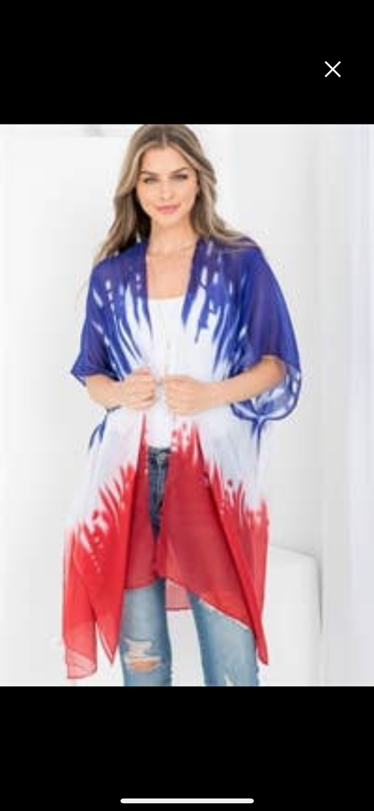 Tie Dye American Flag Kimono
