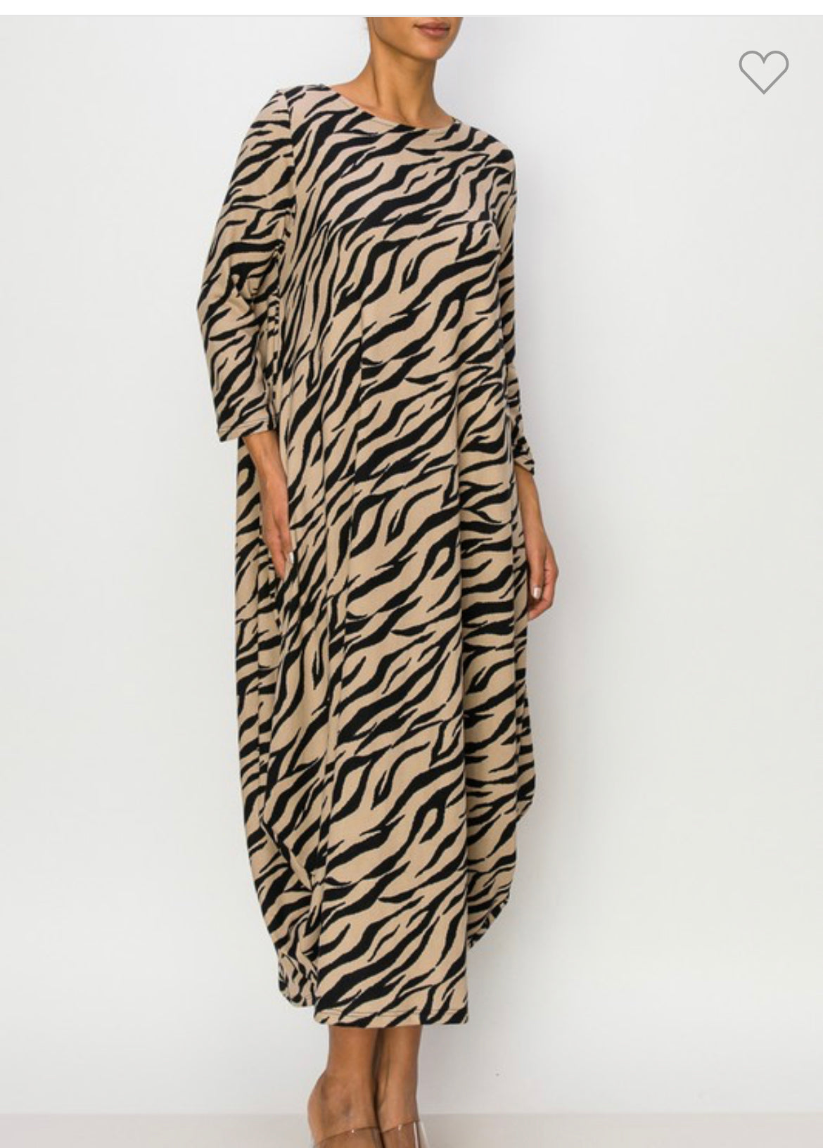 Tan & Black Zebra bubble dress