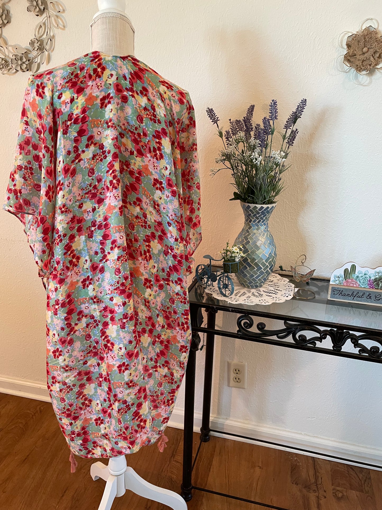 Small floral print kimono