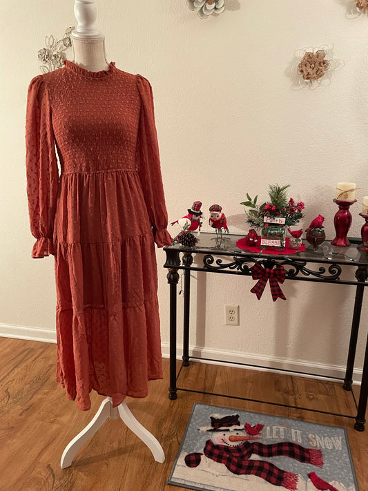 Smocked clip dot dress