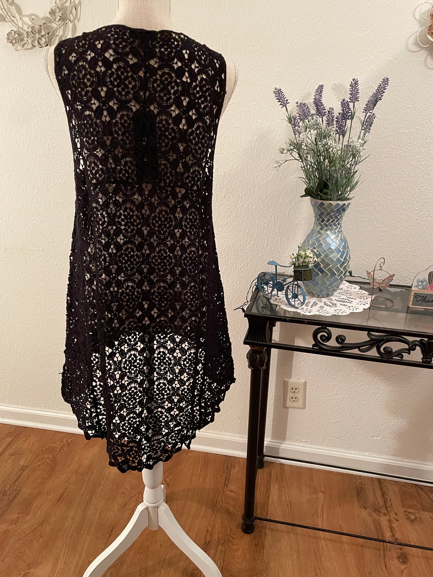 Lace vest cardigan