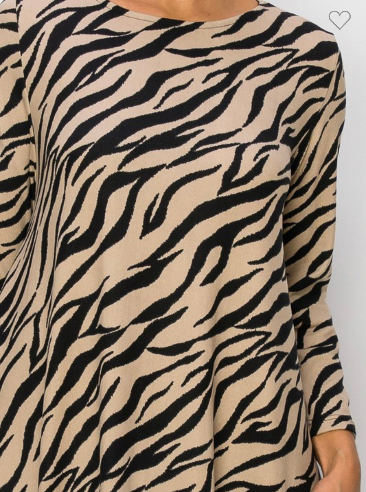 Tan & Black Zebra bubble dress