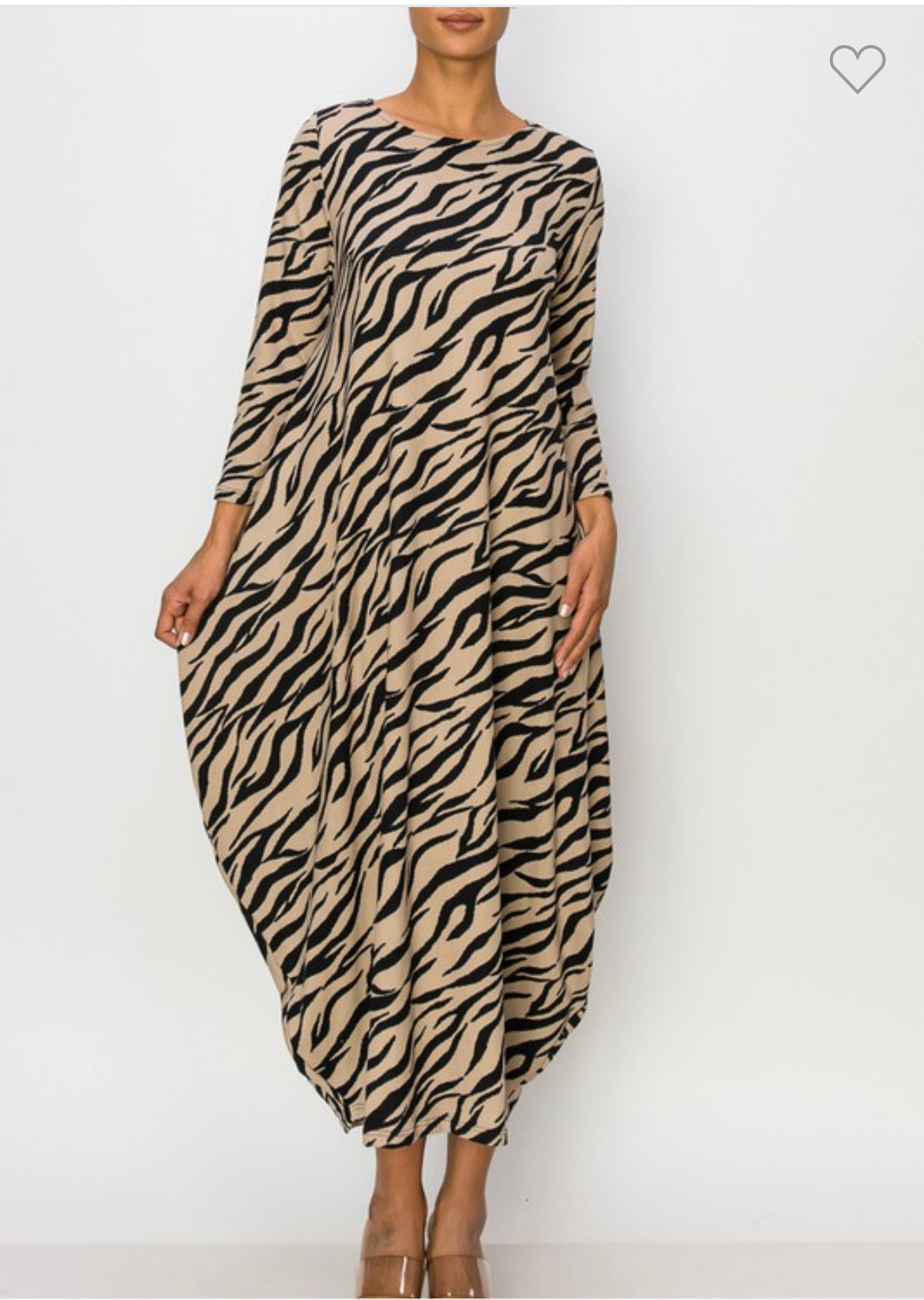 Tan & Black Zebra bubble dress