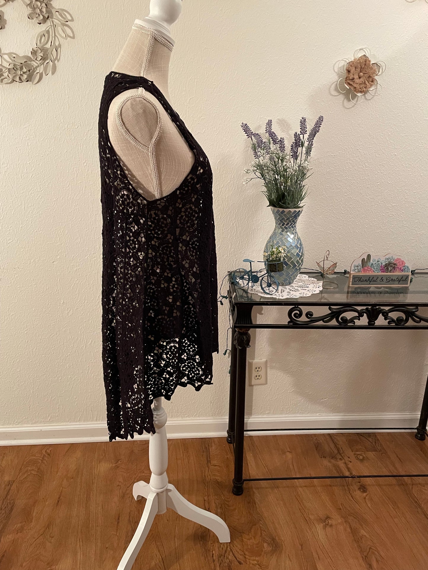 Lace vest cardigan