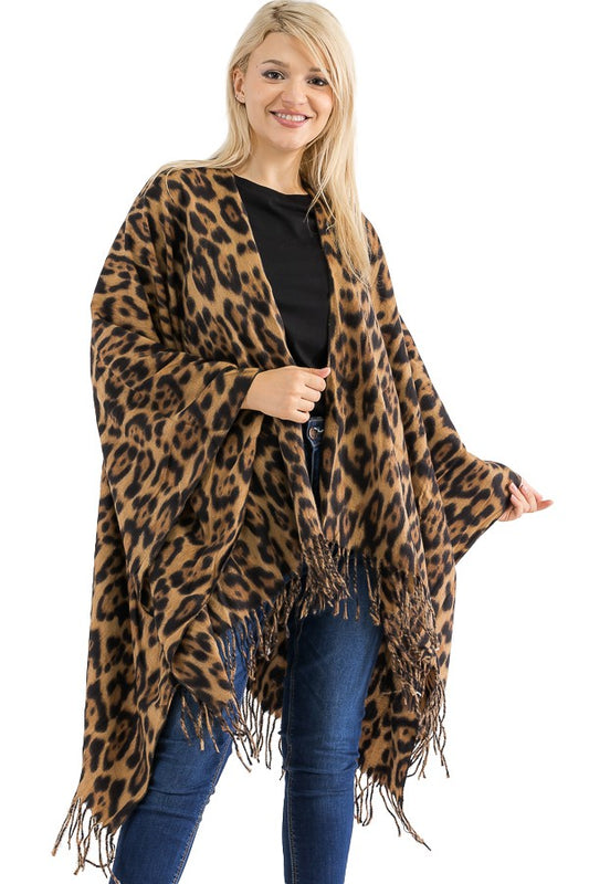 Leopard Cape Poncho