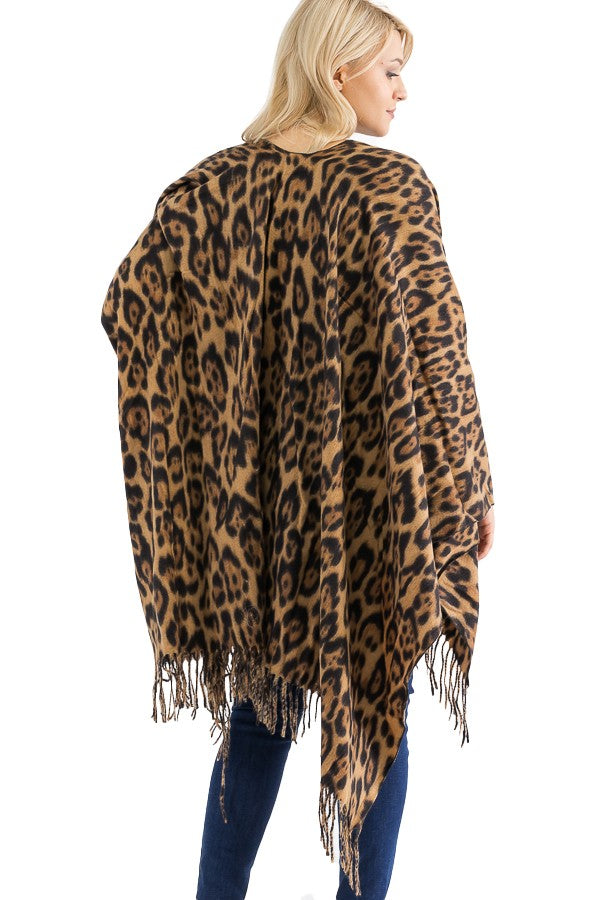 Leopard Cape Poncho
