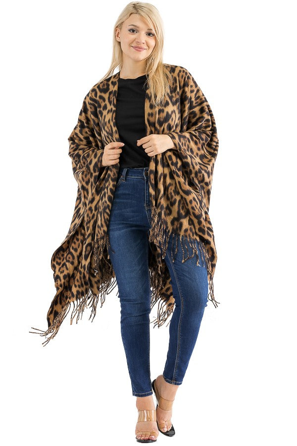 Leopard Cape Poncho