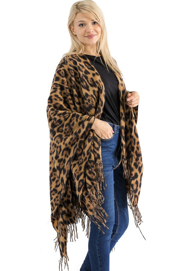 Leopard Cape Poncho