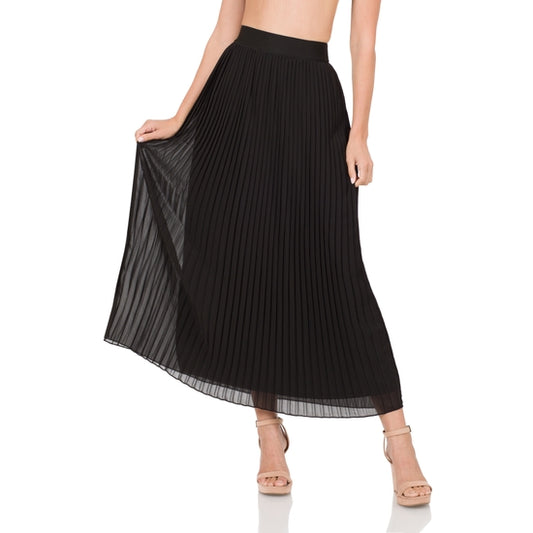 High or low waist pleated long skirt