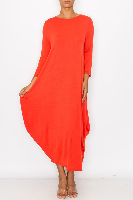 Red-orange Bubble Dress