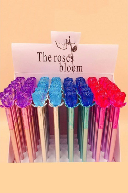 Clear Rose Figurine Pen