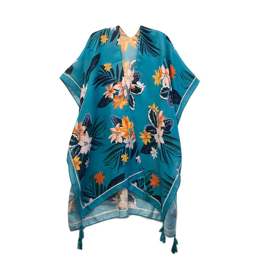Tropical Floral Print Kimono